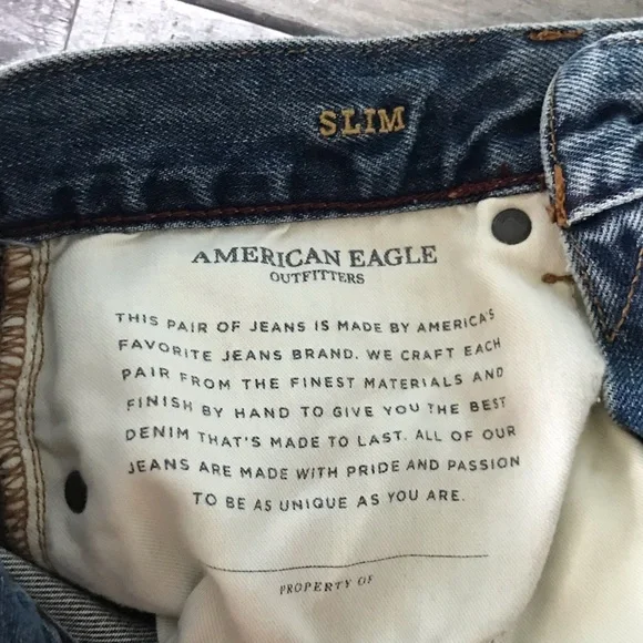 American Eagle Outfitters Slim Selvedge Jeans 1396 - Picture 6 of 12